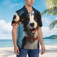 thumbnail image 2 of Lsque Playful Smile Cute Dog pattern Hawaiian Shirt for Men, Unisex Summer Beach Casual Short Sleeve Button Down Shirts-X-Large, 2 of 9