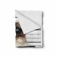 thumbnail image 2 of Cat Soft Flannel Fleece Throw Blanket, Bad Gang Cat in Jail Kitty Under Arrest Criminal Prisoner Hangover Work, Cozy Plush for Indoor and Outdoor Use, 60" x 80", Brown Black White, by Ambesonne, 2 of 6