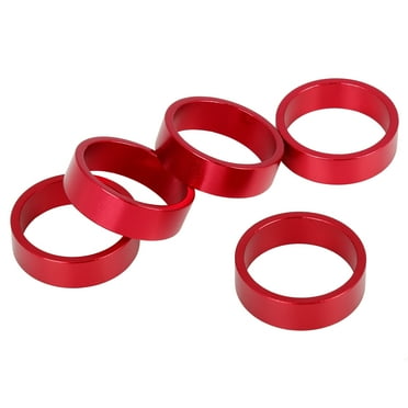 5 Pcs 10mm Bicycle Aluminium Alloy Handlebar Stem Spacers Fork Washer Fit 11/8inch Stem Red