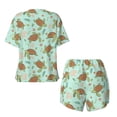 thumbnail image 5 of Lsque Cute Sea Turtles Women's Short-Sleeved Pajama Set - 2 Piece Soft and Lightweight Sleepwear Set-X-Large, 5 of 9