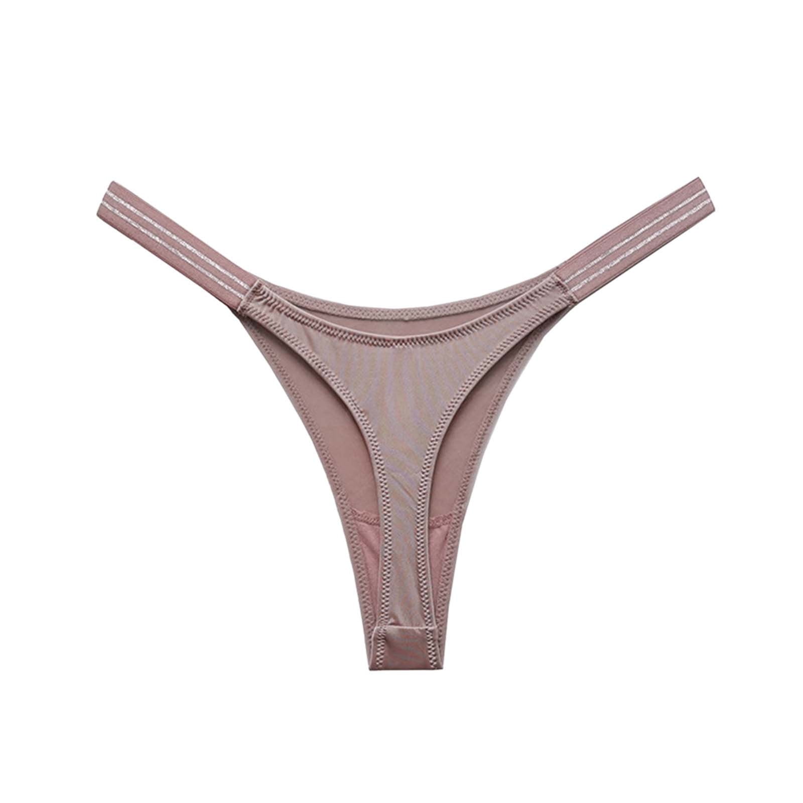 Zuwimk Panties For Women Thong,Women Underpants Seamless Thong Temptation  Underwear High Waist Pink,XXL 