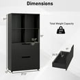 thumbnail image 7 of Barara King 4-Cube Bookshelf with 2 Drawers, 51Inch 5-Tier Freestanding Bookcase Display Standing Shelf for Living Room, Bedroom, Office Room, Study Room, Black, 7 of 7