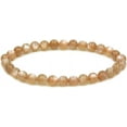 thumbnail image 1 of Angelstones Bracelet Extensible Unisexe en Perles Rondes de 6 mm avec Pierre de Soleil Rouge Naturelle, 1 of 5