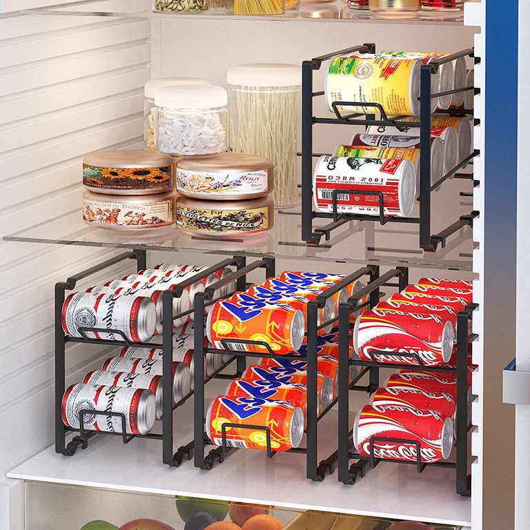 Hanging Stacking Can Dispenser For Fridge, Soda Can Organizer Rack For  Pantry, Freezer, Kitchen, Stackable Beverage Holder