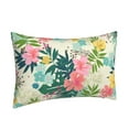 thumbnail image 2 of Bingfone Tropical Flowers Standard Size Pillowcase, Long Staple Pure Cotton Envelope Closure Pillow Cover,20"X30", 2 of 9