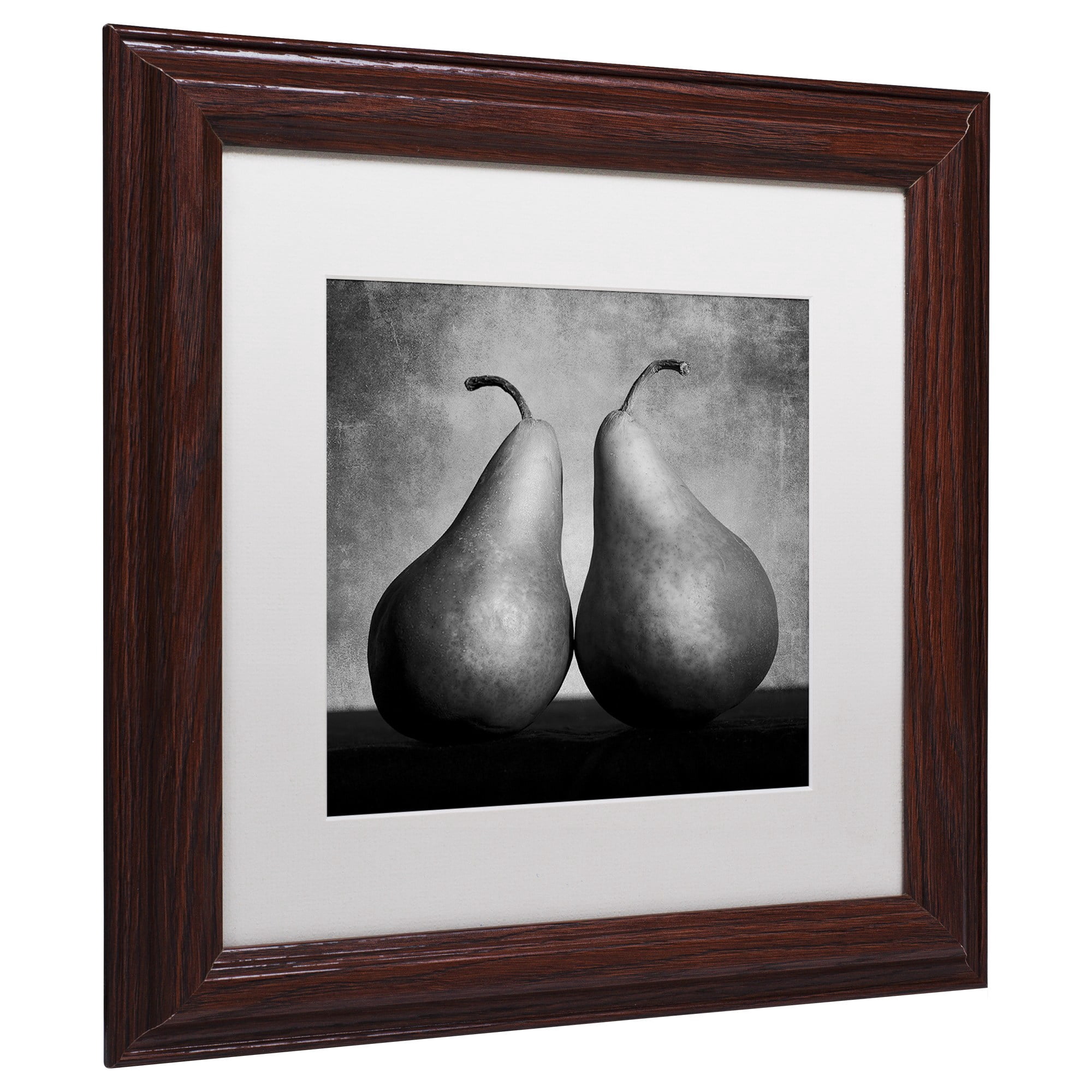 Trademark Fine Art "Peras Enamoradas" Canvas Art by Moises Levy White Matte, Wood Frame