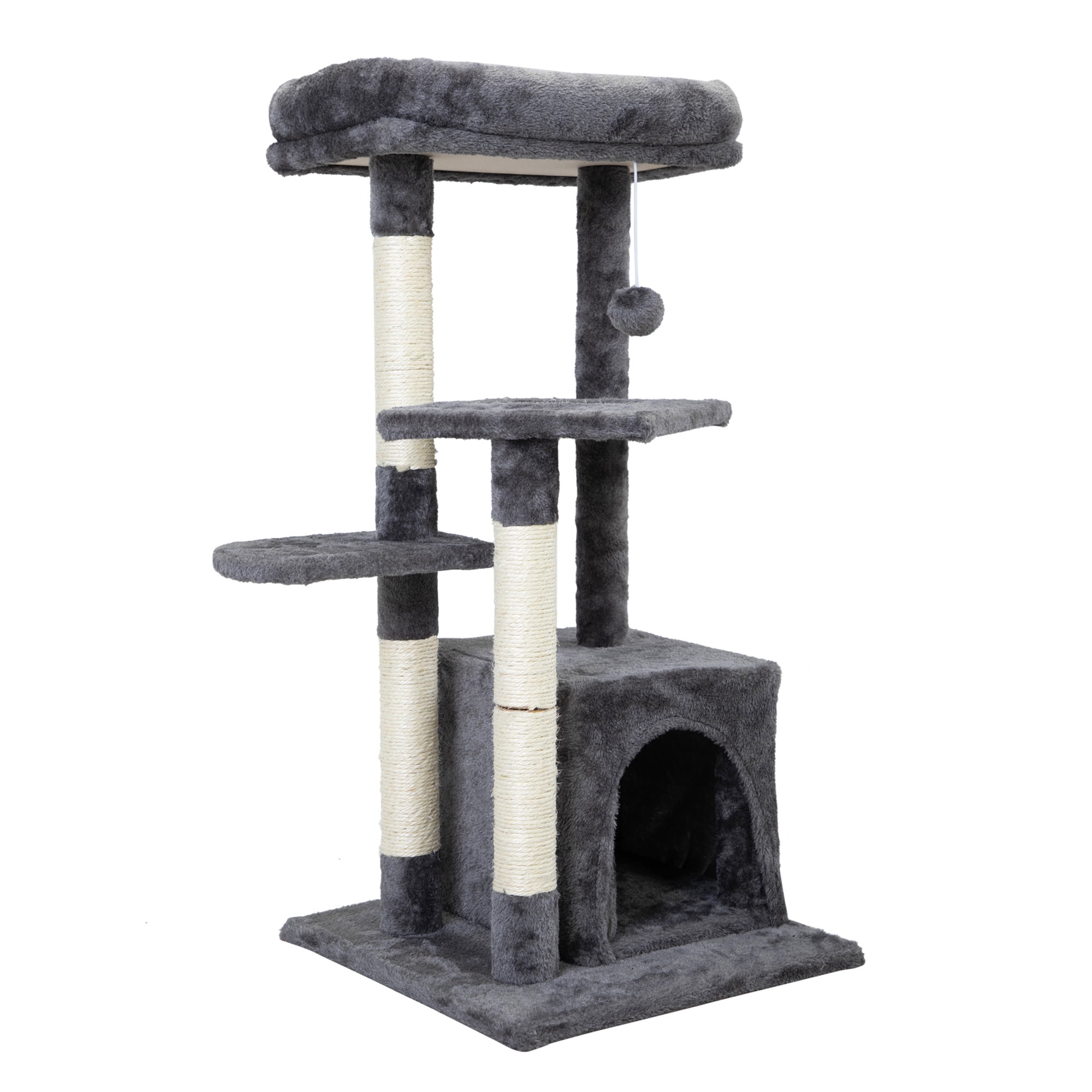 Kepooman Cat Tree Cat Tower Cat Condo Sisal Scratching Posts with Jump Platform Cat Furniture Activity Center Play House, Light Gray Kepooman Cat Tree Cat Tower Cat Condo Sisal Scratching Posts with Jump Platform Cat Furniture Activity Center Play House, Light Gray