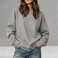 thumbnail image 2 of Loose Fit Hoodie for Women,Oversized Solid Color Long Sleeve Pullover Casual Basic Sweatshirts,Campus School Daily Wear, 2 of 6