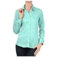 thumbnail image 6 of KOGMO Womens Basic Long Sleeve Button Down Shirts Office Work Blouse (S-3X), 6 of 7