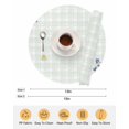 thumbnail image 6 of 13 Inch Round Placemats Set of 4, Blue Spring Floral Non Slip Heat Insulation PP Table Mats, Watercolor Teal Plaid Summer Botanical Washable Place Mats for Kitchen Dining Party Table Decor, 6 of 7