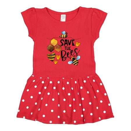 

Inktastic Save the Bees Cute Bees and Hearts Gift Toddler Girl Dress