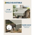 thumbnail image 6 of 13'x10' Retractable Awning, Waterproof Patio Awning, Sun Shade Awning with Manual Crank Handle, Aluminum Frame, 280 g/㎡ Polyester Fabric, for Deck, Porch, Balcony, Grey, 6 of 7