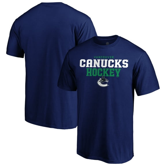 Men's Navy Vancouver Canucks Double Stack T-Shirt