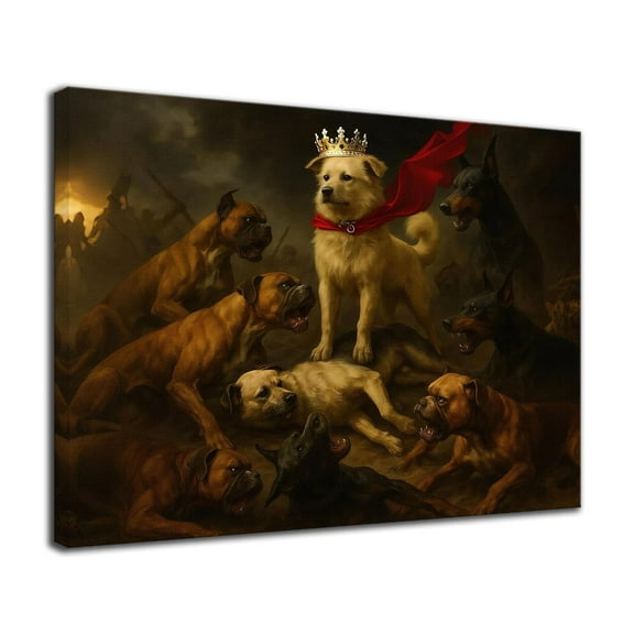 Dog King Charles Poster Canvas Prints Wall Art Alpha Dog Picture Print Decoration for Living Home Room - 8x10 inches Framed