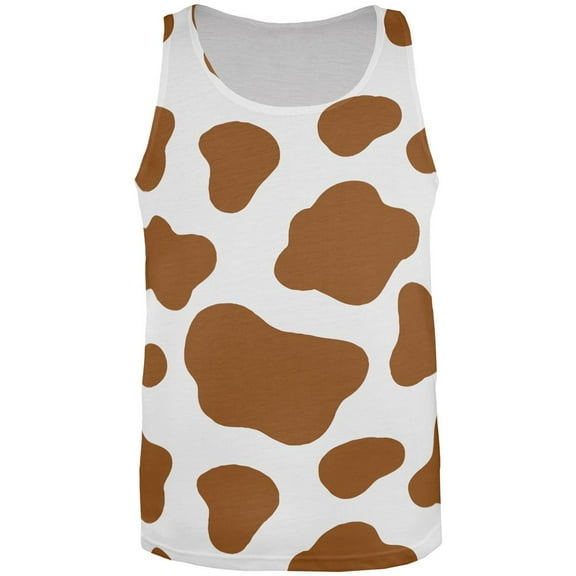 Halloween Costume Brown Spot Cow All Over Mens Tank Top Multi 2XL