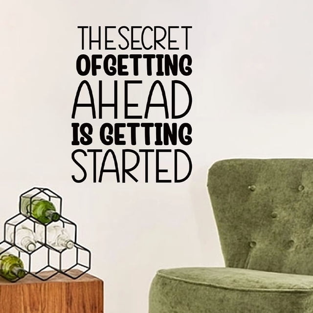 Adhesivo de pared con cita motivacional «El secreto de salir adelante»