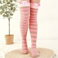 thumbnail image 1 of Chaussettes de Sol Chaudes pour Femmes en Molleton Corail Épaissi à Rayures Dessin Animé 2 Pcs Bas Bas Bas de compression Rouge, 1 of 3