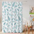thumbnail image 6 of Shower Curtain Teal Leaves Berry Shower Curtains for Bathroom Decor, Waterproof Polyester Shower Curtain Set with Hooks, Small Stall Size 36" x 72" Leaf Plant, 6 of 9