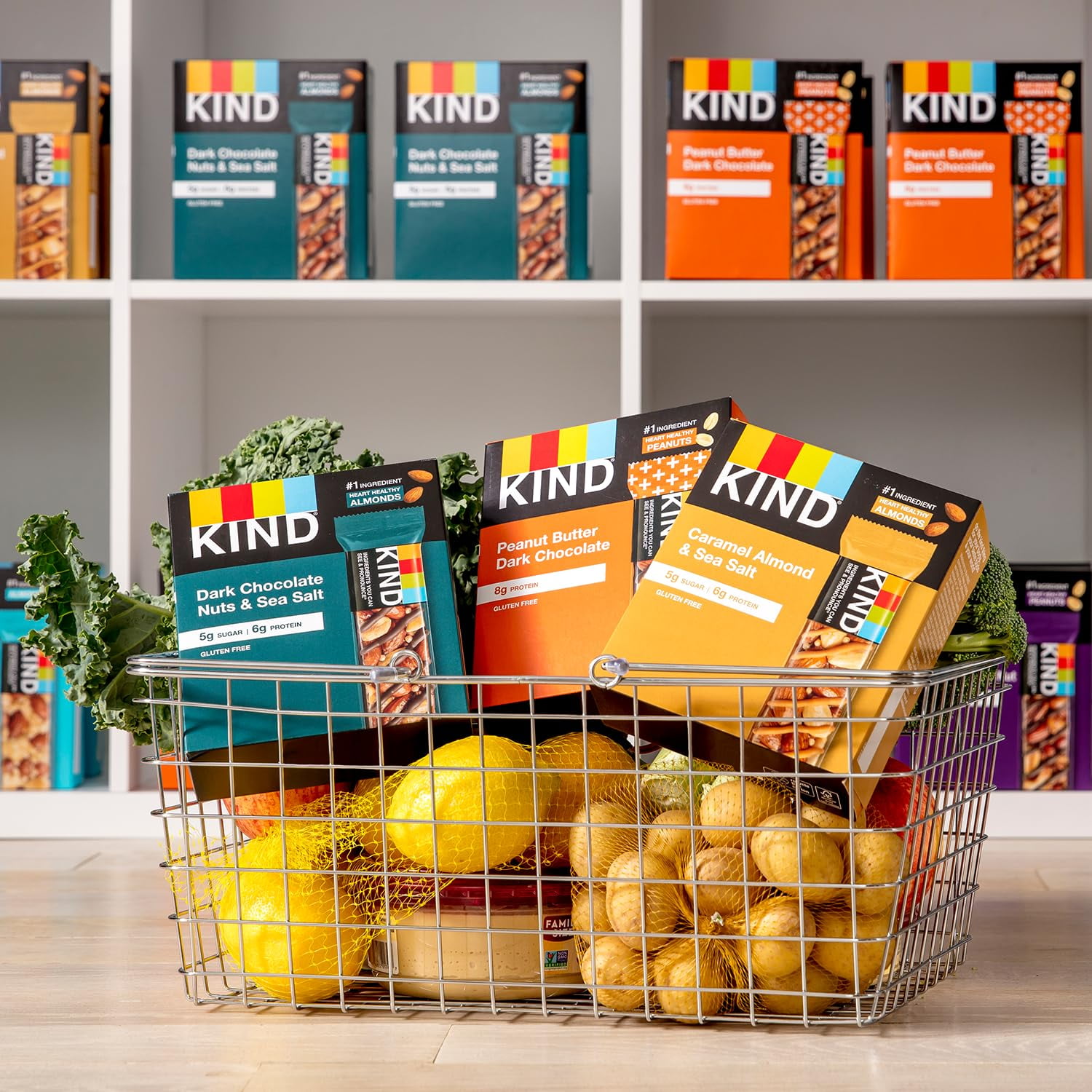 KIND Nut Bars, Favorites Variety Pack, Dark Chocolate Nuts and Sea Salt, Peanut Butter Dark Chocolate, Caramel Almond and Sea Salt, 18 Count