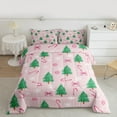 thumbnail image 2 of Manfei Cute Bowtie Full Size Bedding Sets,Green Christmas Tree Bedding Comforter Set,Pink Xmas Canda Cane For Girl,Luxury Bedroom Decor Reversible,3-Piece, 2 of 8