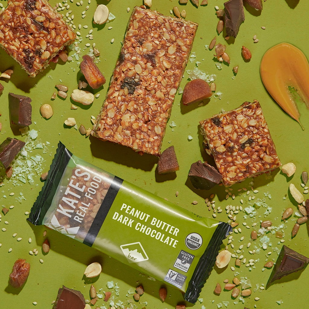 Kate's Real Food Peanut Butter Dark Chocolate Healthy Snack Bars, 12 Count, 2.2 oz