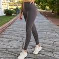 thumbnail image 3 of Seamless High Waist Compression Leggings for Activewear - Medium, Gray, 3 of 6