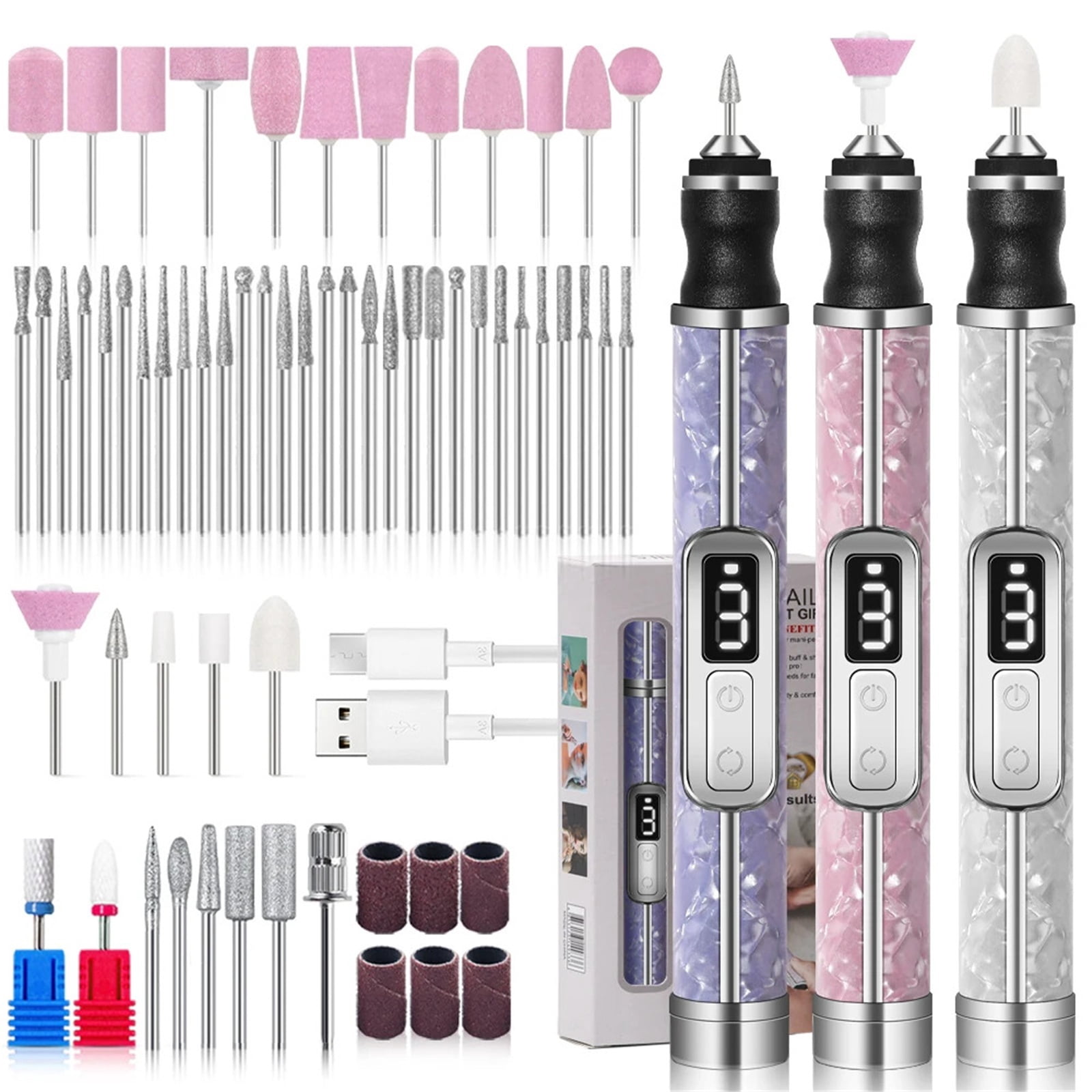 Portable Electric Nail Drill Set 4 Speeds Professional Manicure Pedicure Kit for Nail Salon Exfoliation And Polishing