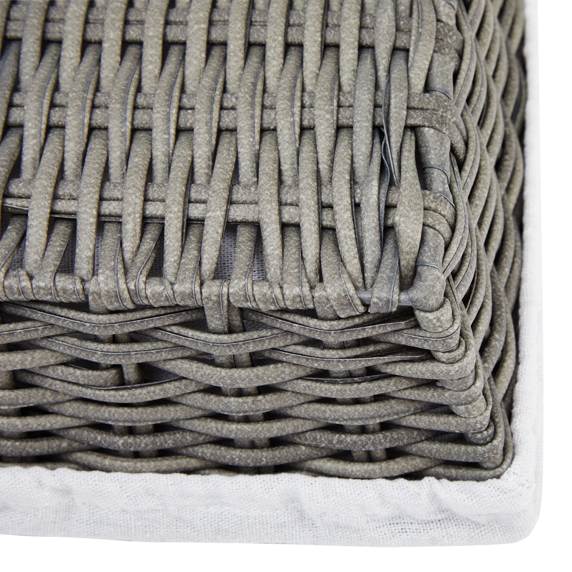 Farmlyn Creek 3-pack 9 Inch Square Wicker Storage Baskets With Liners -  Small Woven Bins For Organizing Kitchen And Closet Shelves : Target