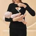 thumbnail image 2 of Diufon Haut de Grossesse pour Femmes Double Couche Col Rond Manches Longues Vêtements d'Allaitement Post-Partum, 2 of 4