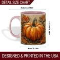 thumbnail image 2 of Uuiauoio Rustic Pumpkin Autumn Leaves Coffee Mug 11oz Ceramic Farmhouse Style Fall Harvest Thanksgiving Halloween Ghost Bat Witch Design for Party Gift Everyday Drinkware Hot Cold Beverage Cup, 2 of 5