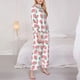 thumbnail image 3 of Balery Strawberry Conjunto de Pijama con Estampado para Mujer, Conjunto de Dos Piezas con Manga Larga, Ropa de Dormir Suave con Bolsillos, Pijamas Cómodos-Large, 3 of 7