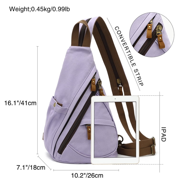 Canvas Sling Bag - Small Crossbody Backpack Shoulder Casual  display picture 3