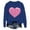 Blue, variant on TKLPEHG Womens Heart Sweatshirt Valentines Day Crewneck Sweatshirt Casual Dressy Lightweight Heart Print Graphic Tops Loose Long Sleeve Pullover (Beige,XXL)