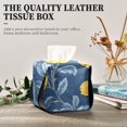 thumbnail image 4 of Yellow Flowers on Blue Tissue Box Cover Leather Square Rectangle Tissue Box Holder for Bathroom Living Room Desk Office Decor, 4 of 7