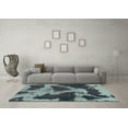 thumbnail image 3 of Ahgly Company Indoor Round Abstract Turquoise Blue Modern Area Rugs, 8' Round, 3 of 4
