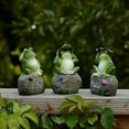 thumbnail image 2 of Frog Garden Statues?3 Pack?Random? 5 Inch Frogs Sitting on Stone Sculptures Outdoor Decor Fairy Garden Ornaments, 2 of 6