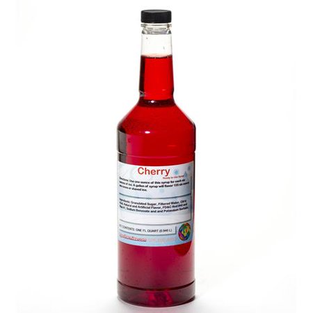Cherry Sno Cone Syrup - Cherry Ready to Use Shaved Ice or Sno Cone Syrup Quart