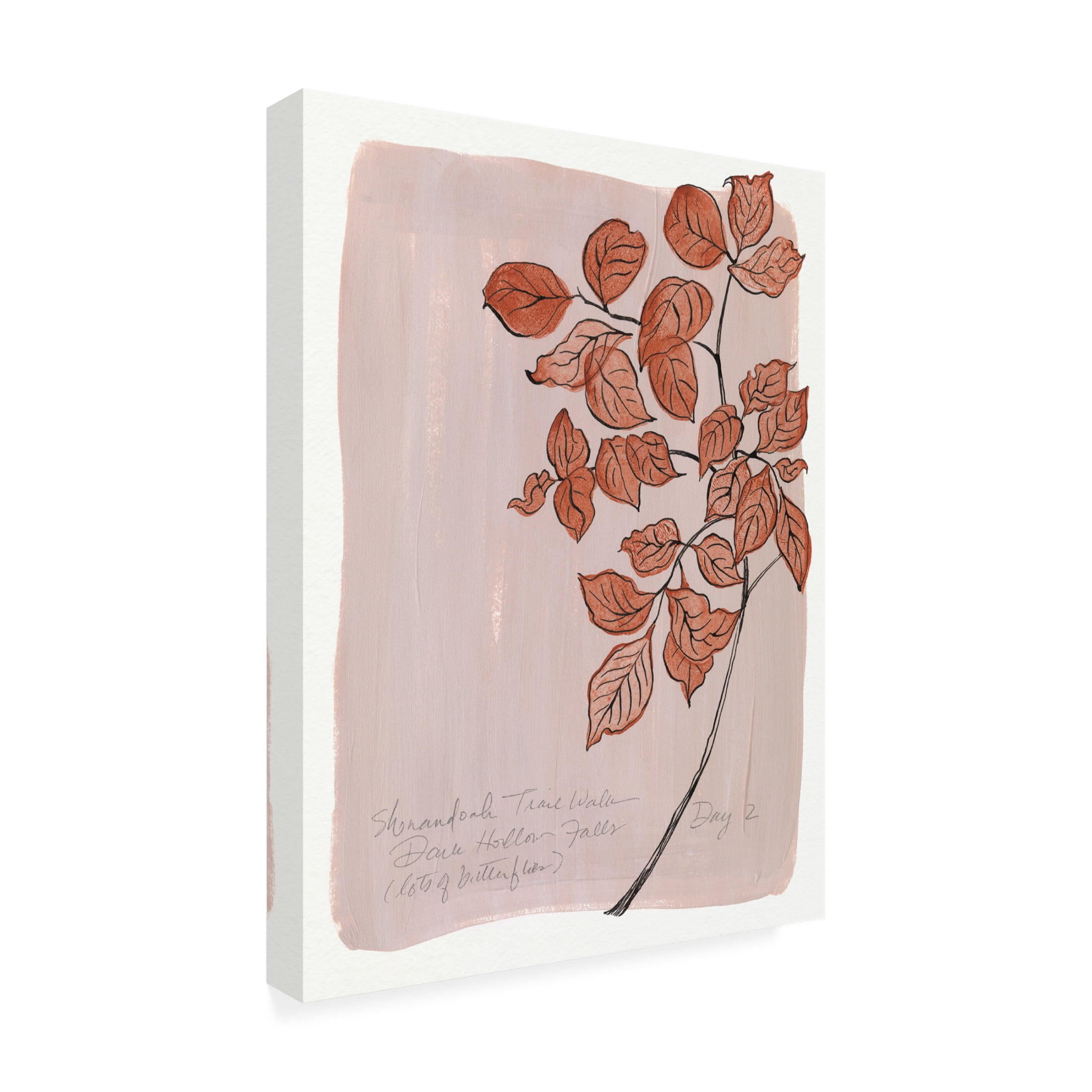 Canvas Wall Art - Laura Marr 'Trail Walk Journal II' Wall Art for Living Room, Bedroom, or Office Décor by Trademark Fine Art - 14 x 19 Inches