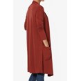 thumbnail image 4 of TheMoogan Women's Casual Long Sleeve Pocket Open Front Jersey Knit Knee Length Cardigan, 4 of 7