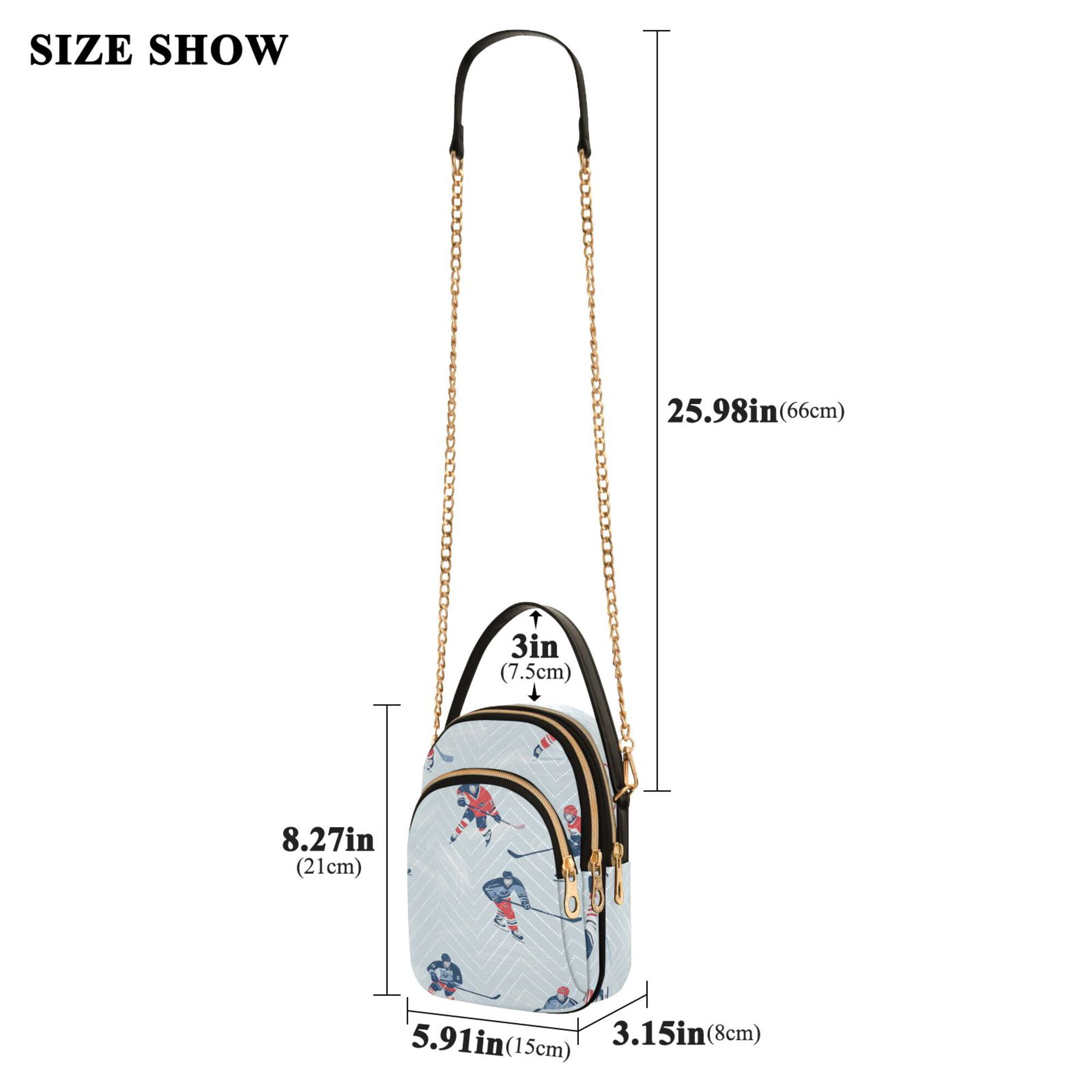 FORMRS Crossbody Bag for Women Quilted Travel Shoulder Cell Phone Purse with Chain Strap Handbag, Hockey Action Zone