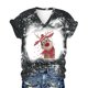 thumbnail image 4 of Puntoco Mujeres Casual Loose Christmas Elk Cuello en V Camisetas de manga corta Hombres Mujeres tops Puntoco Puntoco-8752, 4 of 6