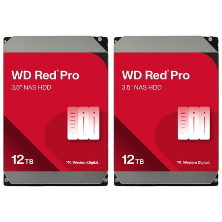 WD 2x WD Red Pro 12TB 3.5" SATA III Internal NAS Hard Drive