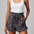 thumbnail image 3 of Casual Shorts for Women 2026 Summer Elastic Waist Loose Fit Wide Leg Leopard Print Beach Shorts with Pockets, 3 of 8