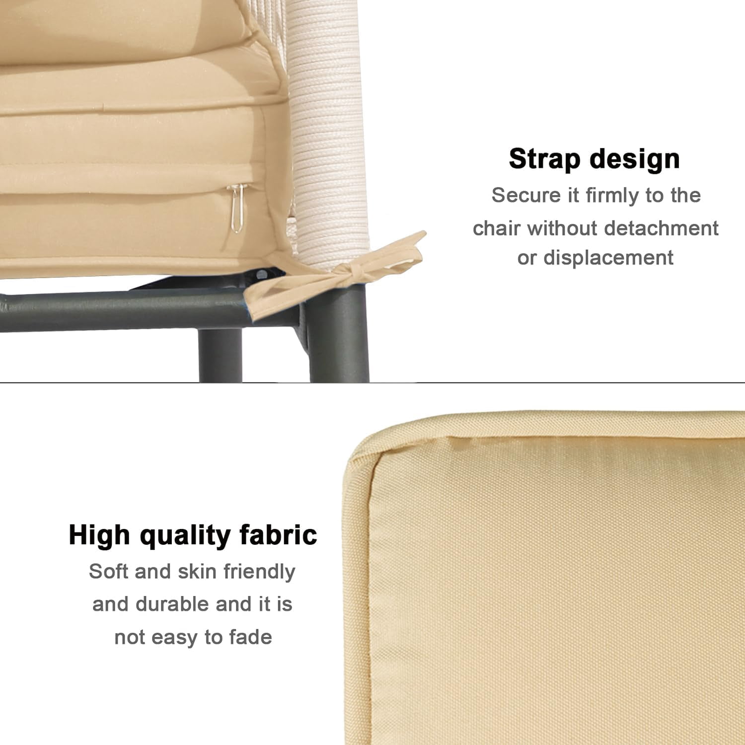 Outdoor Cushion Covers 4 Pack Waterproof&Fade Resistant Zipper Patio Furniture Cushion Covers for Couch, Sofa, Chair, Replacement Covers Only