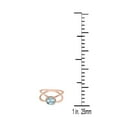 thumbnail image 5 of AoneJewelry 0.85 Carat 6MM Round Aquamarine and Diamond Ring In 10K Solid Rose, White & Yellow Gold, 5 of 5