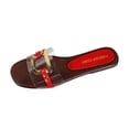 thumbnail image 2 of Roncen Women's Clear Flat Sandals Dressy Cute Sparkly Summer Vacation Slide Shoes, 2 of 9