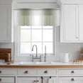 thumbnail image 3 of Dark Green Valance Curtains for Kitchen/Living Room/Bathroom/Bedroom Window, Rod Pocket Small Topper Half Short Window Curtains Voile Sheer Scarf, Modern Gradient Vertical Stripes Geometric 42"x12", 3 of 8