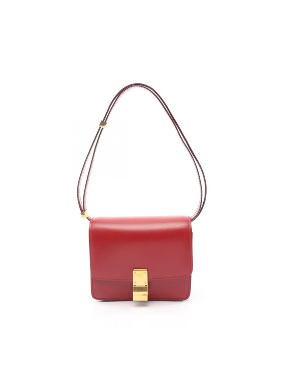 Pre-Owned Celine Classic Box Small Shoulder Bag/Handbag, Leather, Women's, Red