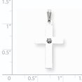 thumbnail image 2 of Pendentif Croix Diamant en Or Blanc 14k.02ct., 2 of 2