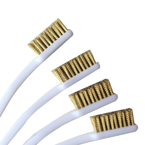 Steel Brass 3 Row Wire Brush Paint Rust Remover For Industrial Devices Surface-Inner Polishing Cleaning Brush 4pcs